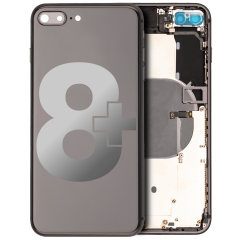 Back Housing W/ Small Components Pre-Installed Compatible For iPhone 8 Plus (Used OEM Pull: Grade C) (Space Gray)