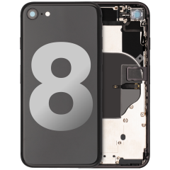 Back Housing W/ Small Components Pre-Installed Compatible For iPhone 8 (Used OEM Pull: Grade B) (Space Gray)