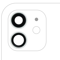 Zadní kamera s držákem a rámečkem kompatibilní pro iPhone 12 / 12 Mini (Zelená) (Pravý safír / Premium)