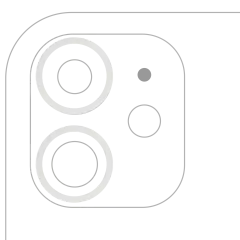 Zadní rámeček fotoaparátu Kompatibilní pouze pro iPhone 11 / 12 / 12 Mini (bílý) (sada 2 kusy) (10 balení)