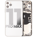 Back Housing W/ Small Components Pre-Installed Compatible For iPhone 11 Pro Max (Used OEM Pull: Grade B) (Silver)