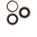 Back Camera Lens (Glass Only) With Adhesive Compatible For iPhone 16 Pro / 16 Pro Max (3 Piece Set) (Real Sapphire) (Premium)
