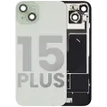 Back Glass With Steel Plate With Wireless NFC Charging MagSafe Magnet & Flashlight Flex Compatible For iPhone 15 Plus (Used OEM Pull: Grade A) (Green)